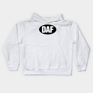 DAF - White On Black. Kids Hoodie